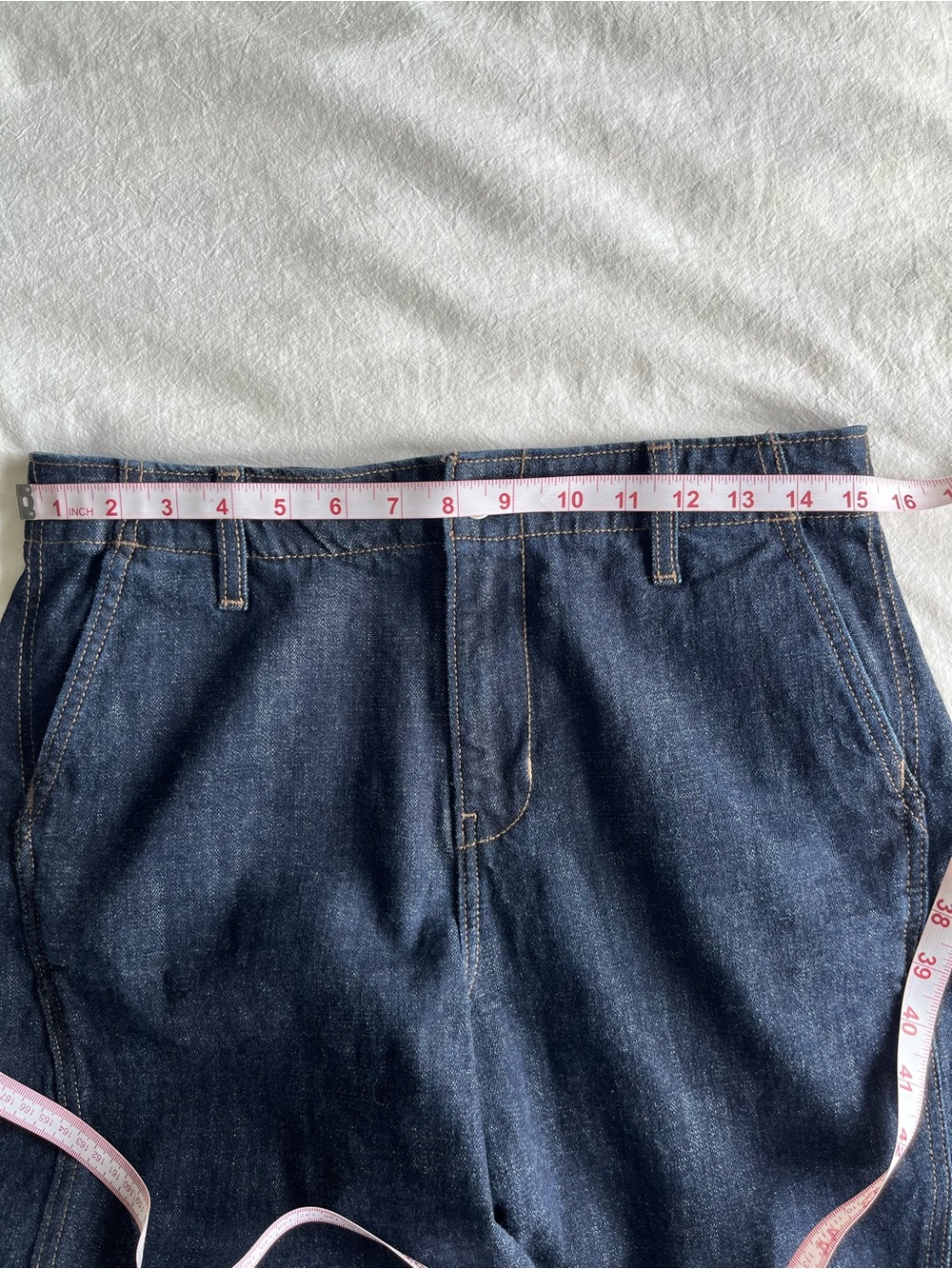 Old Navy High Rise Barrel Leg Denim Jeans Indigo Blue 4 Casual Chic Streetwear - Picture 4 of 14